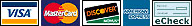 Pay by Visa, MasterCard, Discover, American Express or electronic check